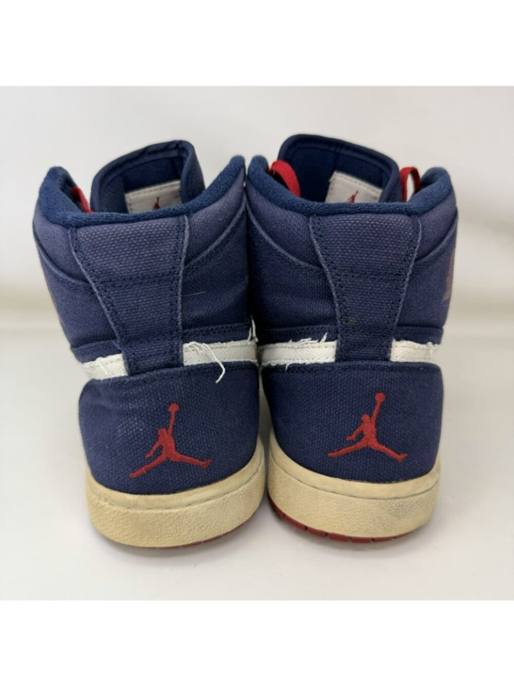 Nike Air Jordan 1 Olympic Canvas Shoes Blue White Red Men’s Size 10 - Picture 4 of 7